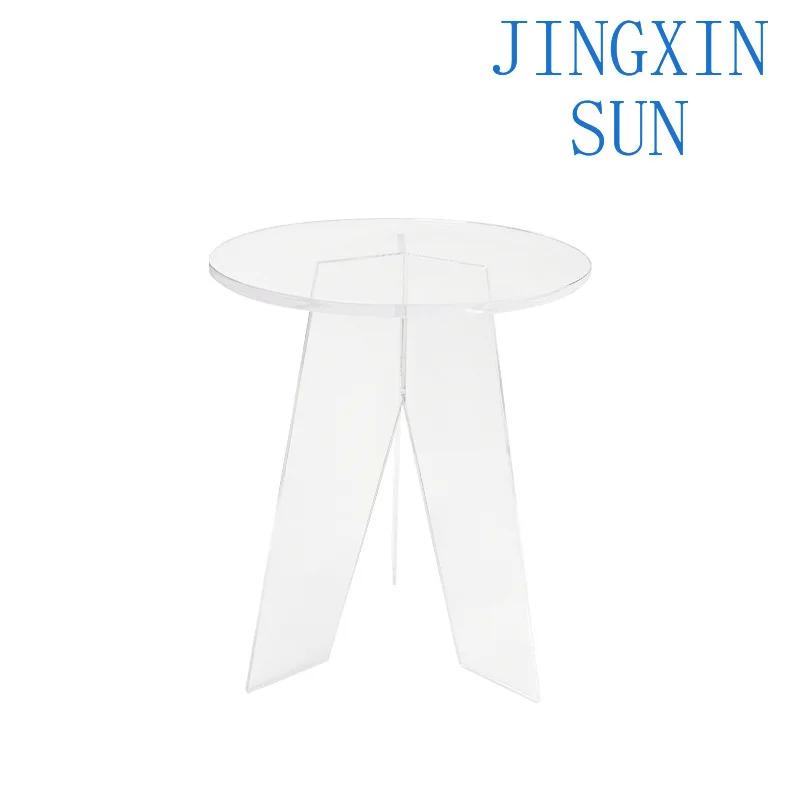 Acrylic coffee table transparent suspension light luxury high sense Internet celebrity side few cream wind master bedroom