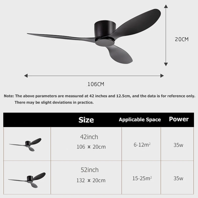 Modern Ceiling Fan Low Floor DC Motor 30W Fan With Light Loft Remote Control Decorative Home Fan With Lights 220V