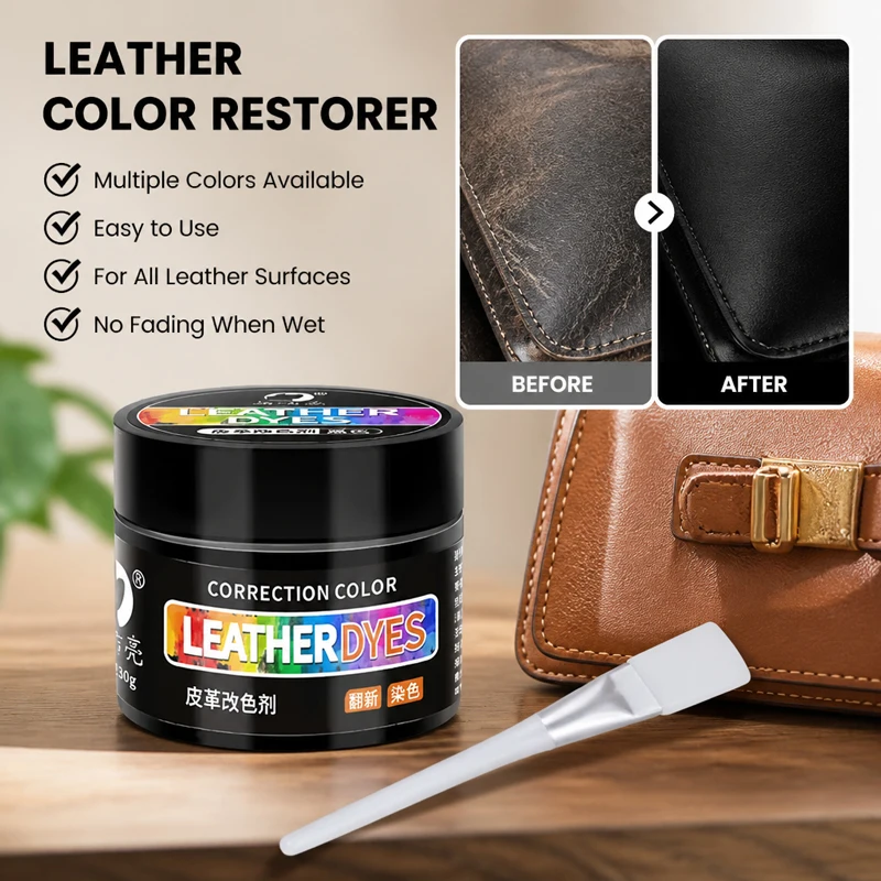 

Black Leather Recolor & Refurbish Paste – Waterproof Color Restoration for Sofas, Shoes, Car Seats, Bags & Other Leather Goods
