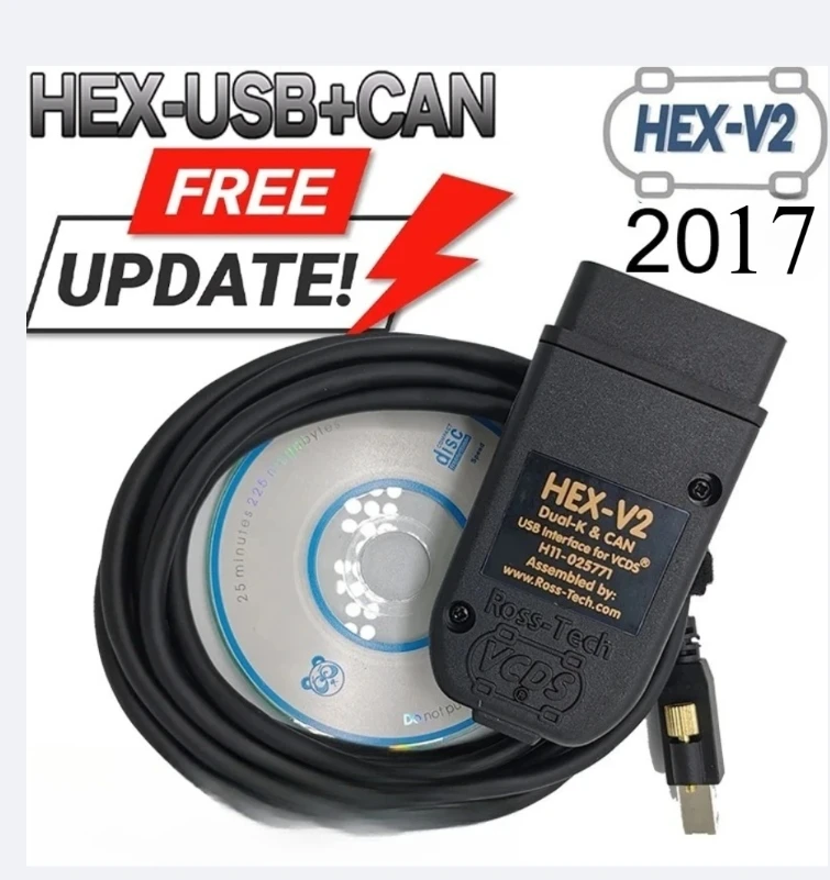 2026 Neuestes VCDS 25.3 VAG Scanner-Tool Kabel OBD2 Diagnose Mehrsprachig HEX V2 Wesheu VCDS VAG COM 24.7 Für Audi SKODA VW