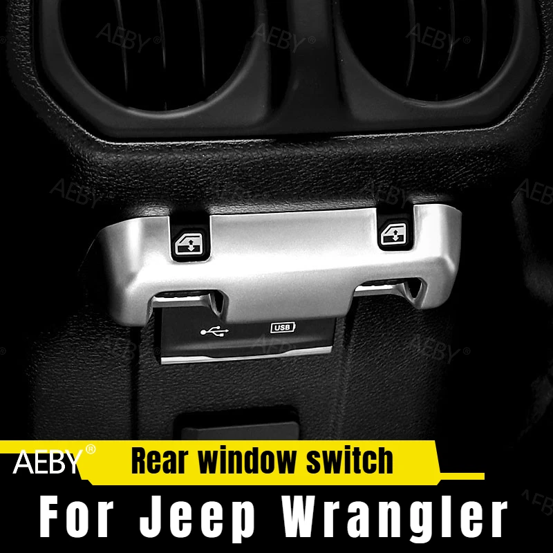 

For Jeep Wrangler 2018-2024 Window control panel decorative cover,Anti-scratch ABS,Rear window switch button frame,interior