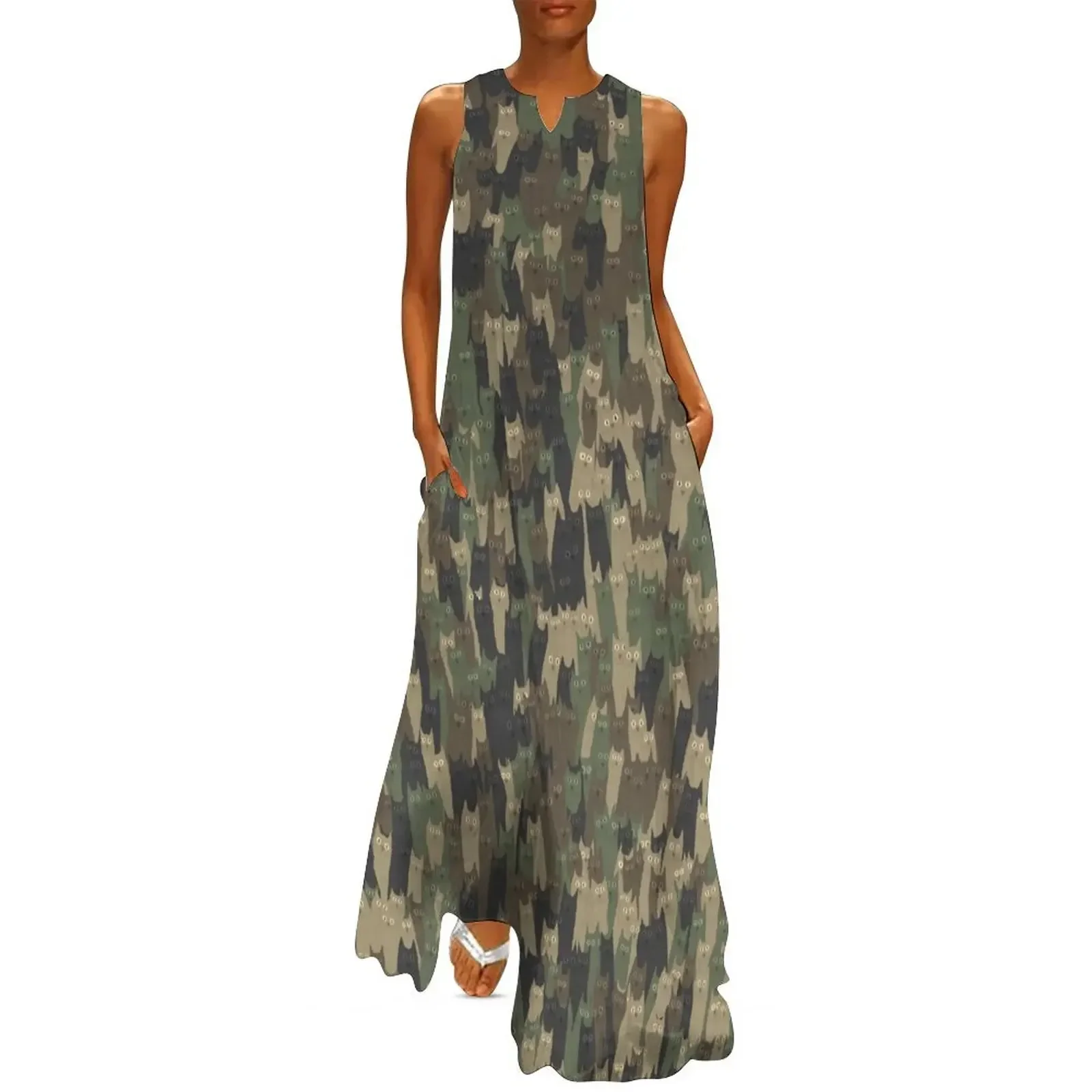 

Camouflage cats Long Dress dresses for woman 2025 dress women summer 2025 Women's clothing summer dress for women 2025