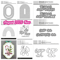Simple and Basic Nested Rainbow Oval Arch Frames, Acorn Dove Holiday Danish Sentiment Word Cutting Dies for Greeting Card Making