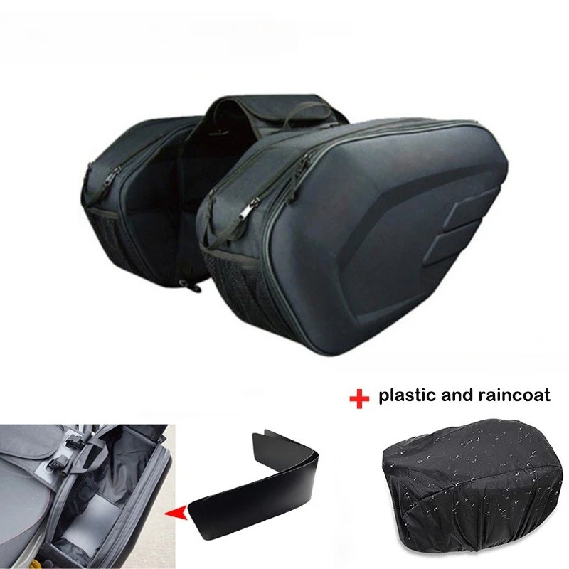 

NewestMotorcycleWaterproof Racing RaceMoto HelmetTravel BagsSuitcase Saddlebags + OnePair of Raincoat+Plastics tenue motocross