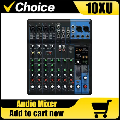 Imagen 1 del producto Consolas mezcladas analógicas de 10 vías 10XU, mezclador de Audio profesional MG10 de sonido de 10 canales para sala de conferencias puesta en escena de boda