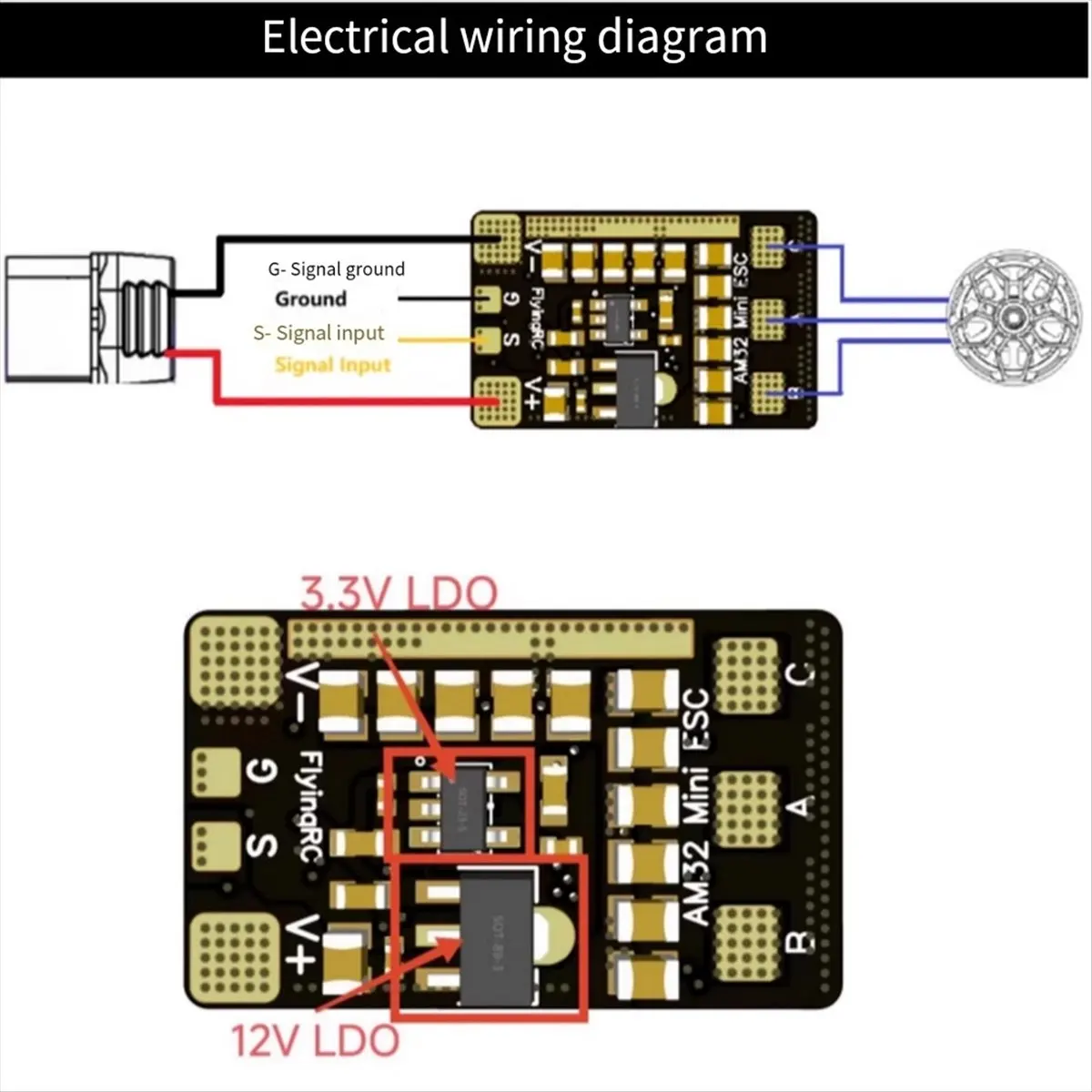 A72Z AM32 ESC 40A 32-Bit Electronic Speed Controller 6-30V, 2-6S Support, Sine Wave Startup for FPV Drone and RC Car