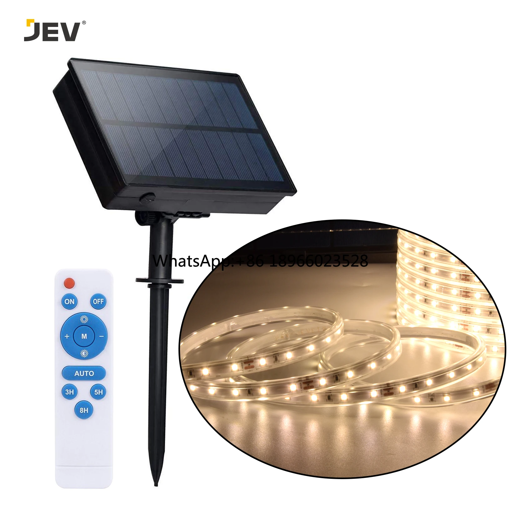 Led Solar Strip Lamp With Light Control Remote Control 24V Led Flexible Strip 20m Solar Led Light Strip