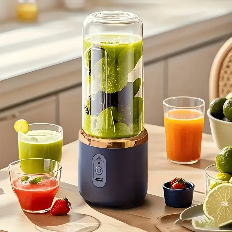 Portable Fruit Blender 400ml Double Cup USB Electric Juicer Mixer for Making Juice Milkshake Smoothie Multifunction Kitchen Tool