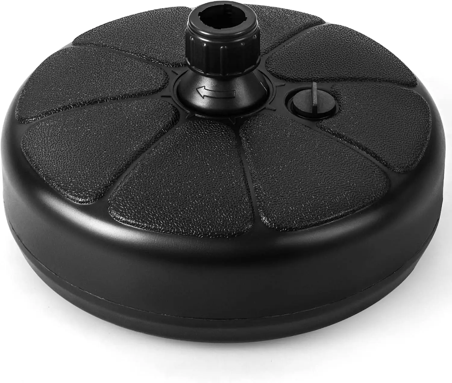 

Основание для зонта с возможностью наполнения (40 фунтов), наполняемое водой и песком, подходит для зонта с диаметром стойки 1,5 дюйма, круглое, утяжеленное, из HDPE, размер M