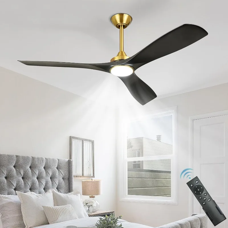 

Industrial Indoor Outdoor Ceiling Fans, 5-speed Reversible Quiet DC Motor Ceiling Fan for Patio Living Room Bedroom, 2 Downrods