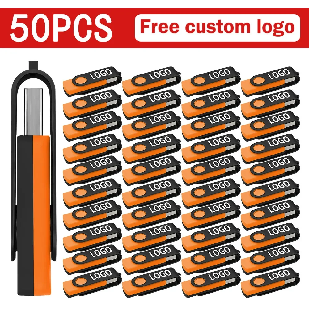 50pcs/lot Free Custom Logo Metal Pendrive 128mb 4gb 1gb Business Gift USB2.0 Flash Pen Drive 512mb Memory Stick  Real Capacity