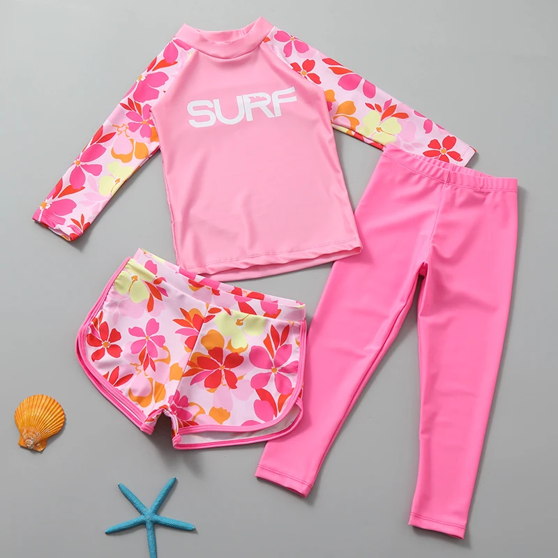 New Kids Swimsuit Long Sleeve Korean Baby New Boys Medium Kids Girls Sunscreen Quick Drying Wetsuit Set