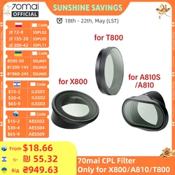 Original 70mai CPL Filter for 70mai A810 Lite/ A810S/ A810/ X800/ T800 Circular Polarizing Lens Filters Lens Cap