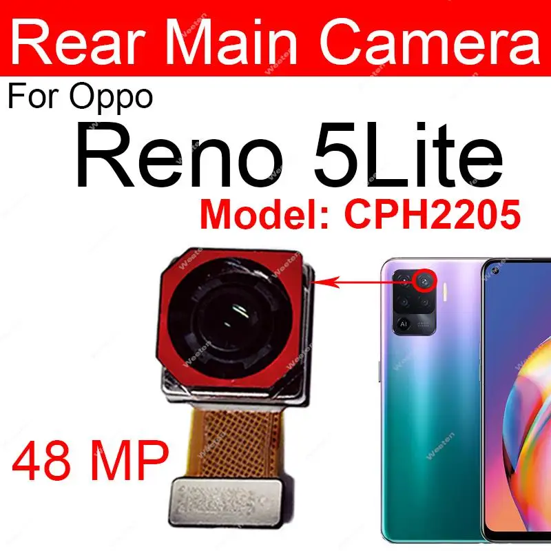 For Oppo Reno 5 Lite Reno 5 F Front Rear Main Camera Flex Cable Primary Back Selfie Front Facing Camera Flex Cable Parts