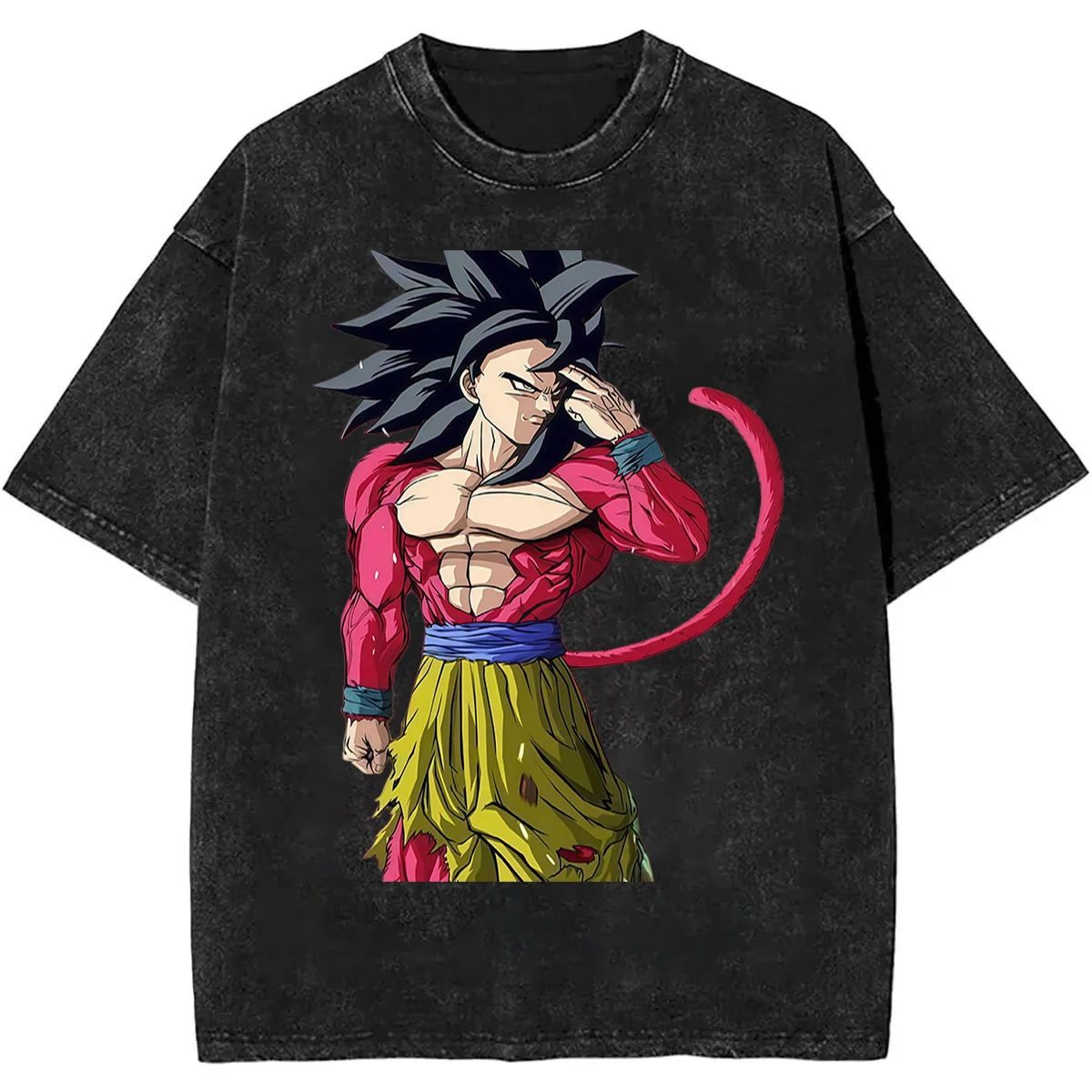 2026 Summer Dragon Ball Vintage T-Shirt 100% Cotton Heavyweight Washed Unisex Anime Vegeta & SSJ4 Goku Graphic Retro New view 6