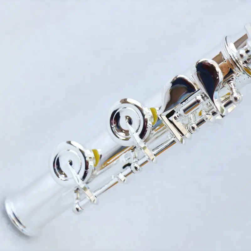 

OEM Professional Flute Soprano 17 Holes C Solid Silver Body E Mechanism Open Hole French Style Caps Finish JYFL201SP-17 Use