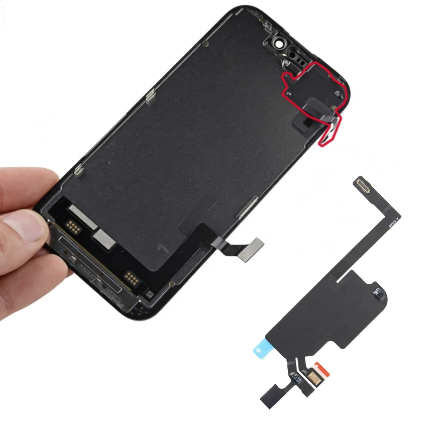 Ear Speaker Sensor Proximity Light Flex Cable Incl Microphone Replacement for iPhone 13 Mini Pro Max