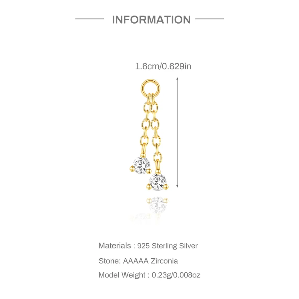 Aide Tassel Charms DIY Opal Pendant For Earrings Necklace Women Girls 925 Sterling Silver Exquisite Zircon Jewelry Accessories view 2