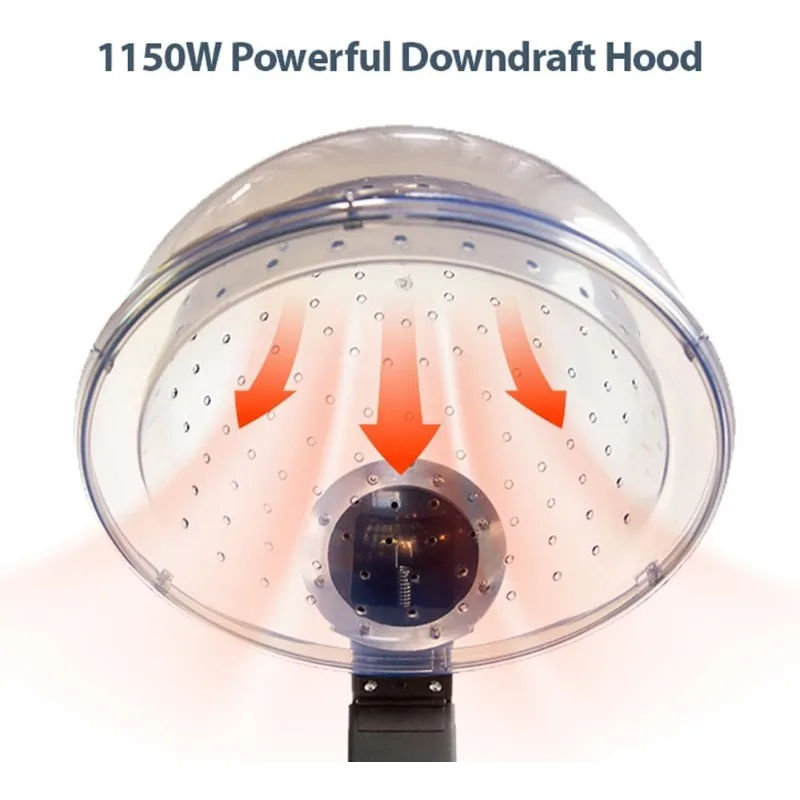 Hooded Conditioning Hair Dryer 1150W with Stand, 60-Minute Timer,Temperature Adjustable,Angle & Height Adjustable Downdraft Hood