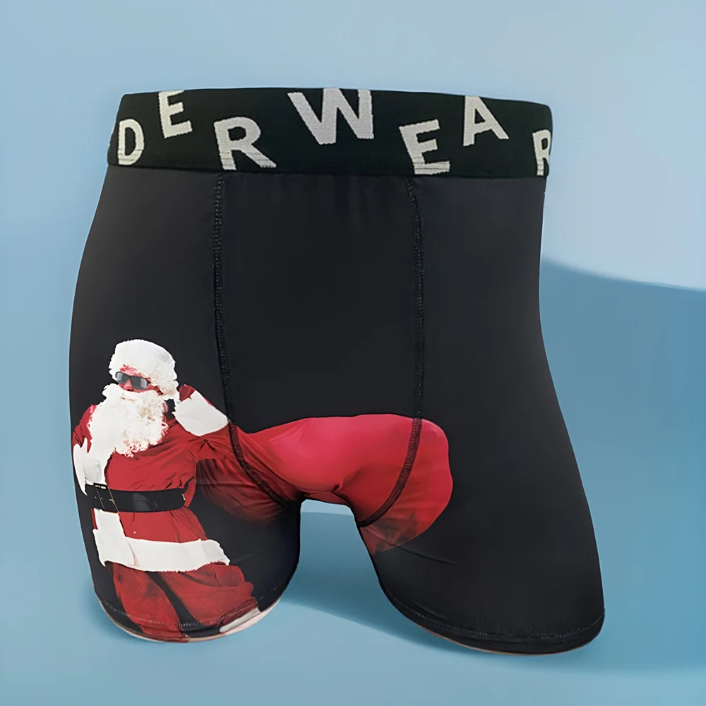 Men Boxer Briefs Funny Santa Claus 3D Print Novelty Christmas Holiday Soft Breathable Breathable Mens Underpants Plus Size