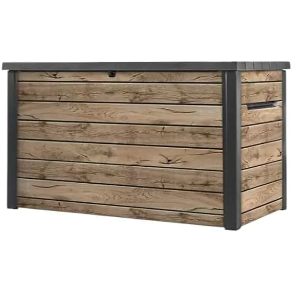 

230 Gallon Deck Storage Box Outdoor Patio Container (Ash Wood Brown)