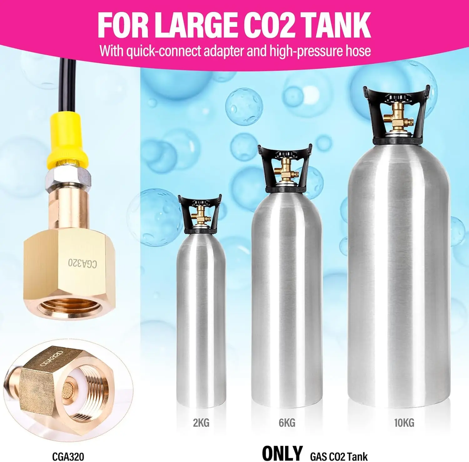 NEUER SODA Quick Connect Terra DUO Art Adapter-Schlauchkit für externe CO2-Tanks W21.8-14 oder CGA320 G3/4 G5/8 mit Schnellverschluss – Detail 16