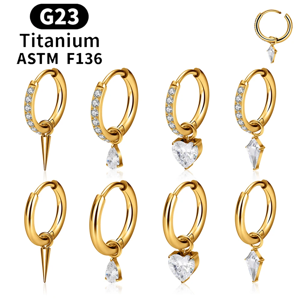 Zoor Body Jewelry - Boucles d'oreilles créoles en titane ASTM