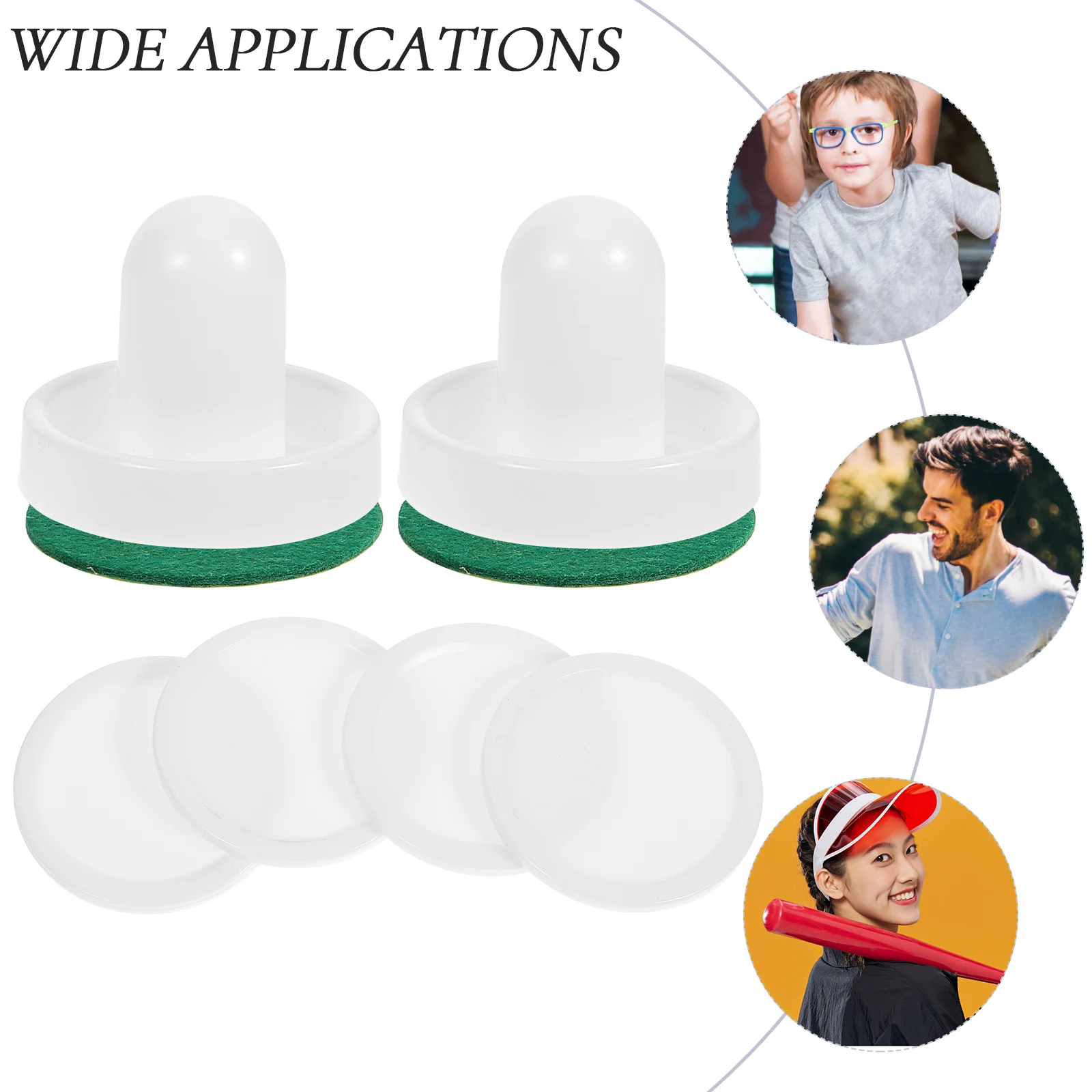 

1Set Ice Hockey Pusher Replacement Lint Kit Smooth Sliding Handle for Table Game Hockey Parts Accessories Indoor Play