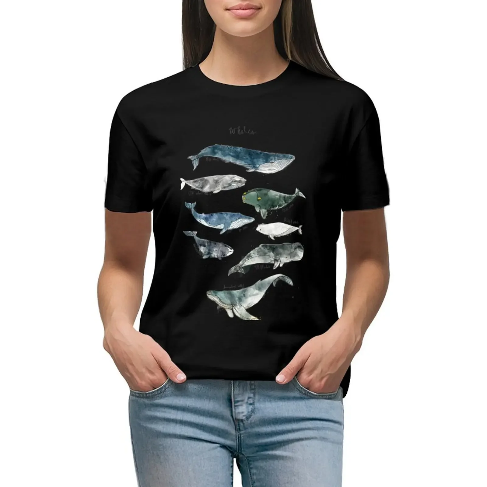 

Whales T-Shirt female customs quick-drying sports fans Women tops