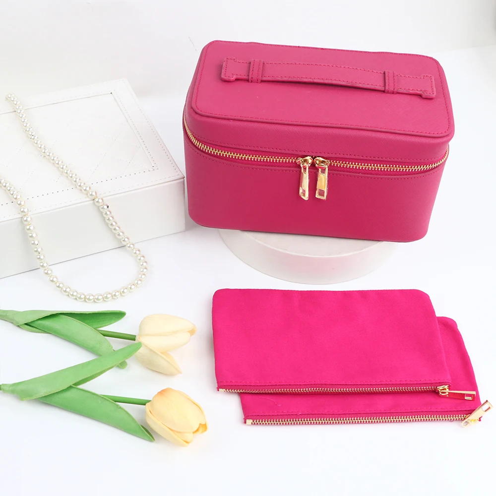 Personalisierte Echtleder-Reise-Badproduktbox für Damen, Tragbare Hängende Kosmetiktasche, Multi-Set-Kosmetiktasche – Detail 5