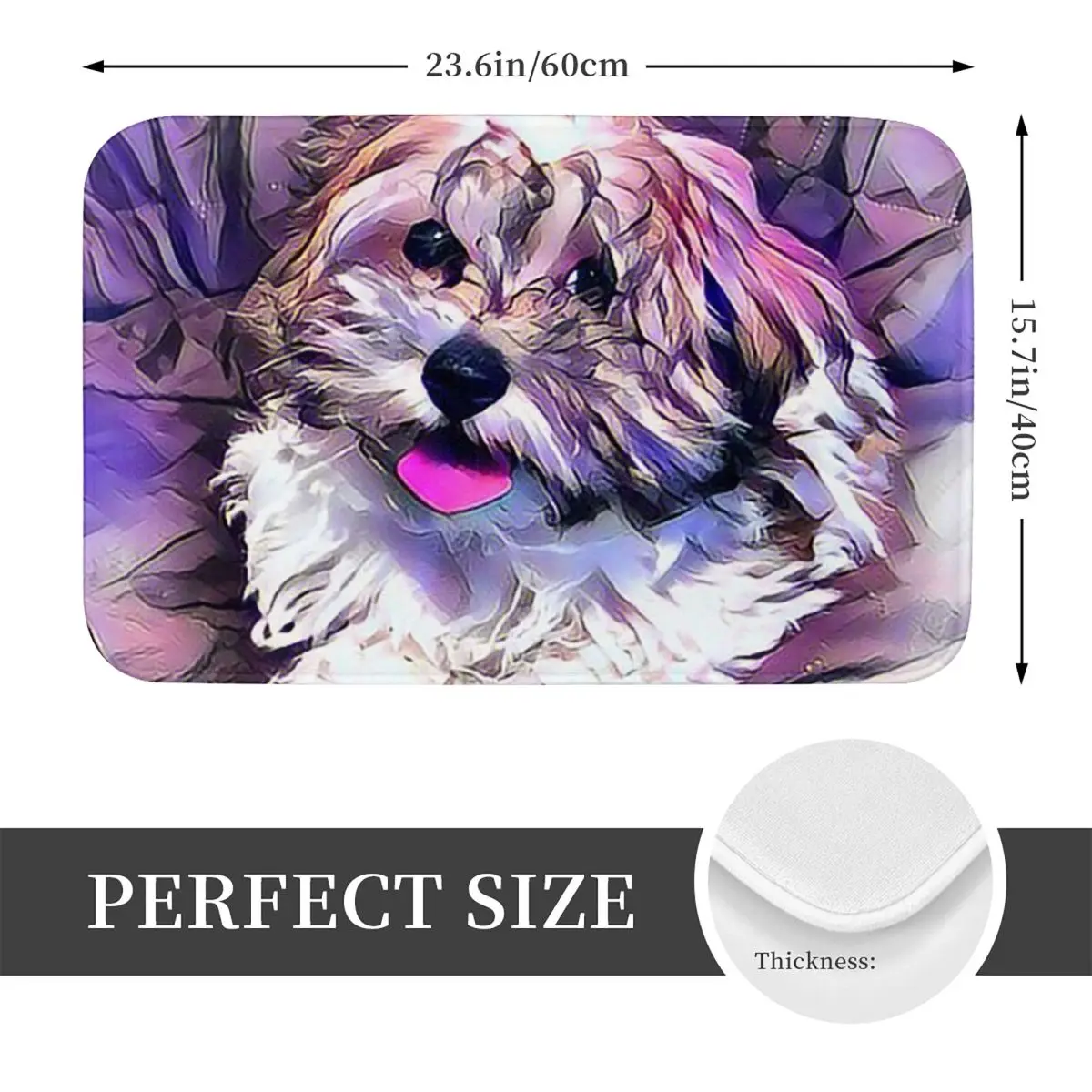 Cute Havanese Portrait Anti-slip Doormat Floor Mat Antiwear Carpet Rug for Kitchen Entrance Home Bedroom Footpad Mats