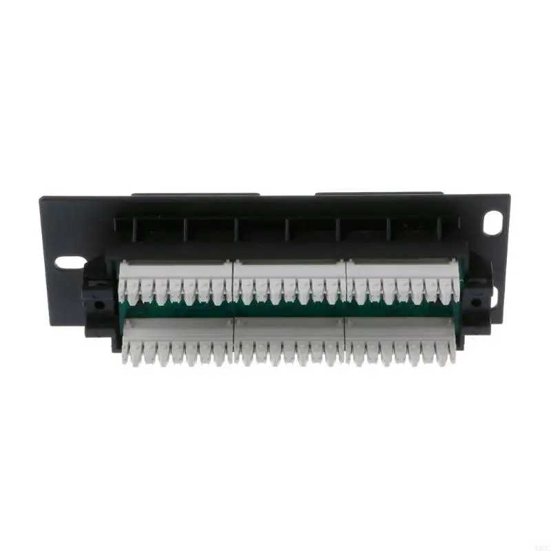 Y8AC 6-Port CAT5e Shielded Patch Panel RJ45 10G Ready Metal Housing Color-Coded Labeling for T568A and T568B Wiring,Black