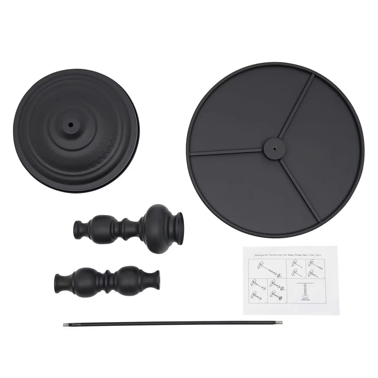 طاولات المقهى، طاولة جانبية مستديرة من الفولاذ الكربوني لبار غرفة المعيشة أو مساحة الأريكة، تصميم صناعي حديث لديكور المنزل #5