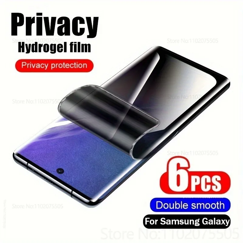 

6Pcs Phone Screen Protector for Samsung Galaxy S23 S24 S25 Ultra S23FE S25Plus Soft Privacy Hydrogel Film S21S22 Ultra S20 S21FE