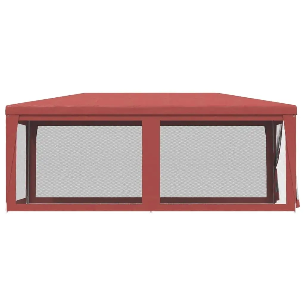 Partyzelt, 6 Netz-Seitenwände, Rot, 9,8 x 19,7 Fuß HDPE