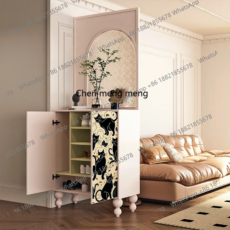 Changhong Begonia Glass Locker Entry Entry Entrance Cabinet Block Solid Wood Retro Side Cabinet Integrated with Ancient Style