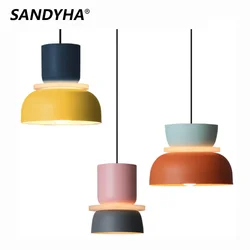 SANDYHA Modern Macaron lampada a sospensione Led sospensione a sospensione soggiorno studio Bar sala da pranzo comodino camera da letto illuminazione arredamento mobili