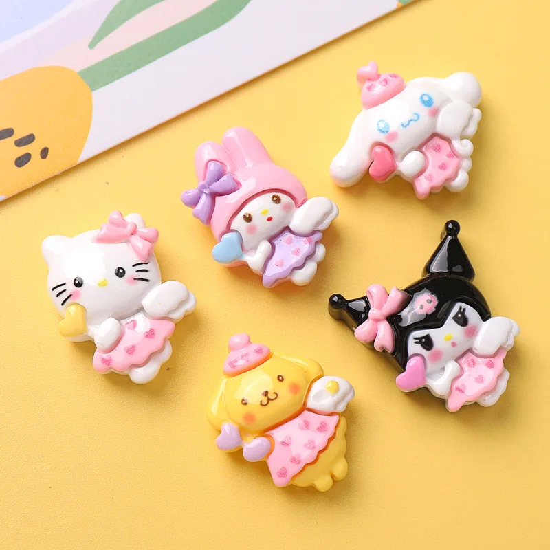 10 Pcs New Mini Kawaii Cartoon Animal Kitten Puppy Rabbit Series Resin Scrapbook Diy Jewelry Children Gift Hairpin Accessories