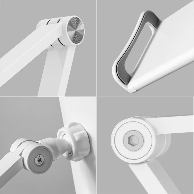 طوي الذراع اللوحي حامل جدار جبل 360 تدوير قابل للتعديل الألومنيوم المطبخ حامل هاتف لباد برو 12.9 وسادة صغيرة الهواء شاومي