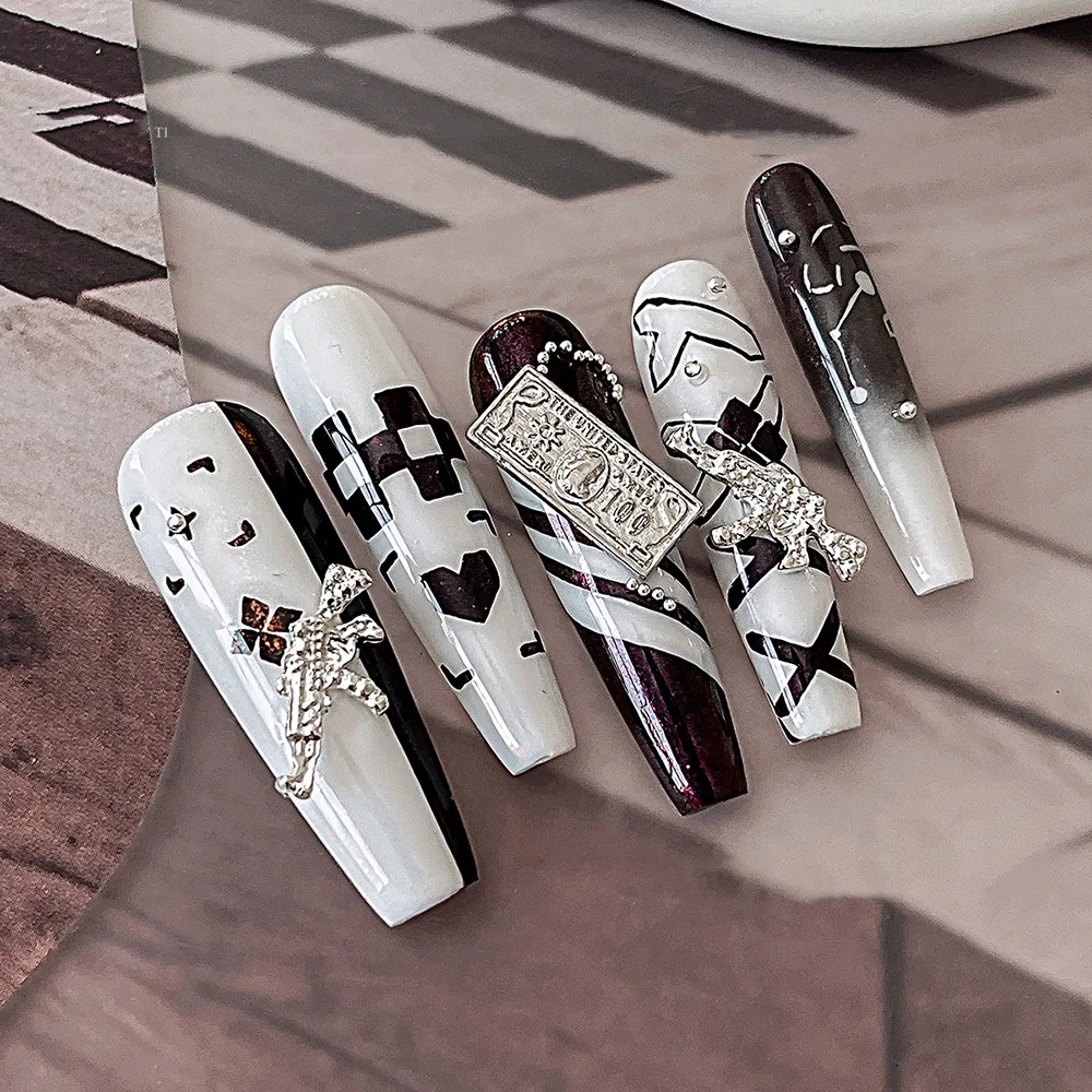 ペーパーマネー-パンク 100ドル ネイルチャーム 模造紙幣 メタルオーナメント ビーリッチ ゴールド シルバー マネーネイル 3D合金 404art