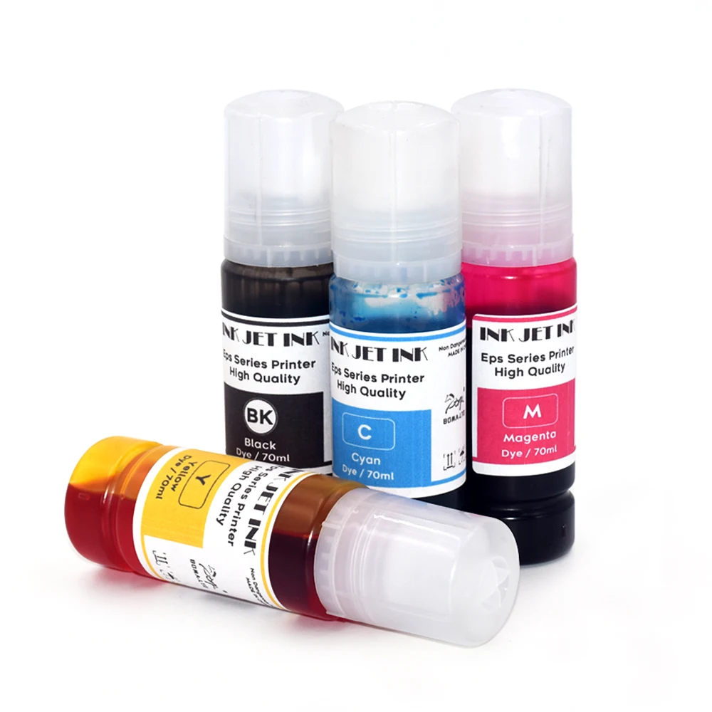 4 Color 70ml T504 504 Refill Dye Ink For Epson Eco Tank L4150 L4160 L4260 L6161 L6171 L6270 L14150 Desktop Dye Ink