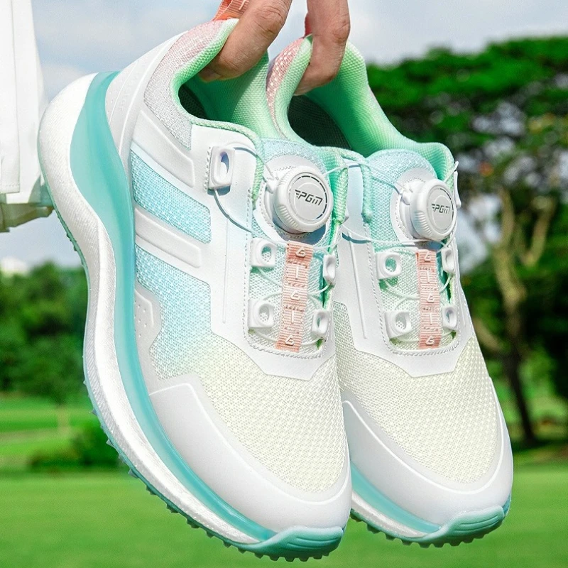 

PGM Golf Shoes Women Autumn Winter Breathable Knob Anti Slip Height Boosting Lightweight Sports Sneakers XZ351