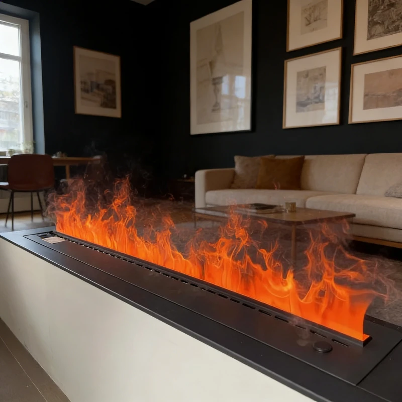 

Электрический камин-вставка с 3D-эффектом парового пламени, увлажнитель воздуха, винтажный дизайн