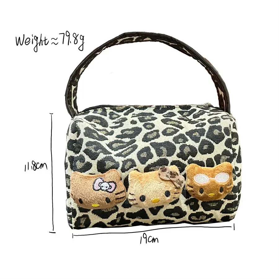 مرحبا كيتي ليوبارد طباعة حقيبة مستحضرات تجميل 2025 جديد سعة كبيرة مقاوم للماء منظم مستحضرات التجميل السفر المحمولة حقيبة أدوات الزينة هدية