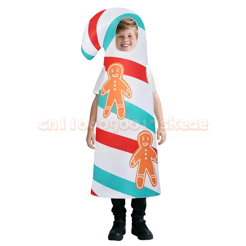 جديد عيد الميلاد الزنجبيل رجل تأثيري حلي الأطفال قصب الحلوى مرحلة الأداء موحدة كرنفال ملابس للحفلات الزي #2