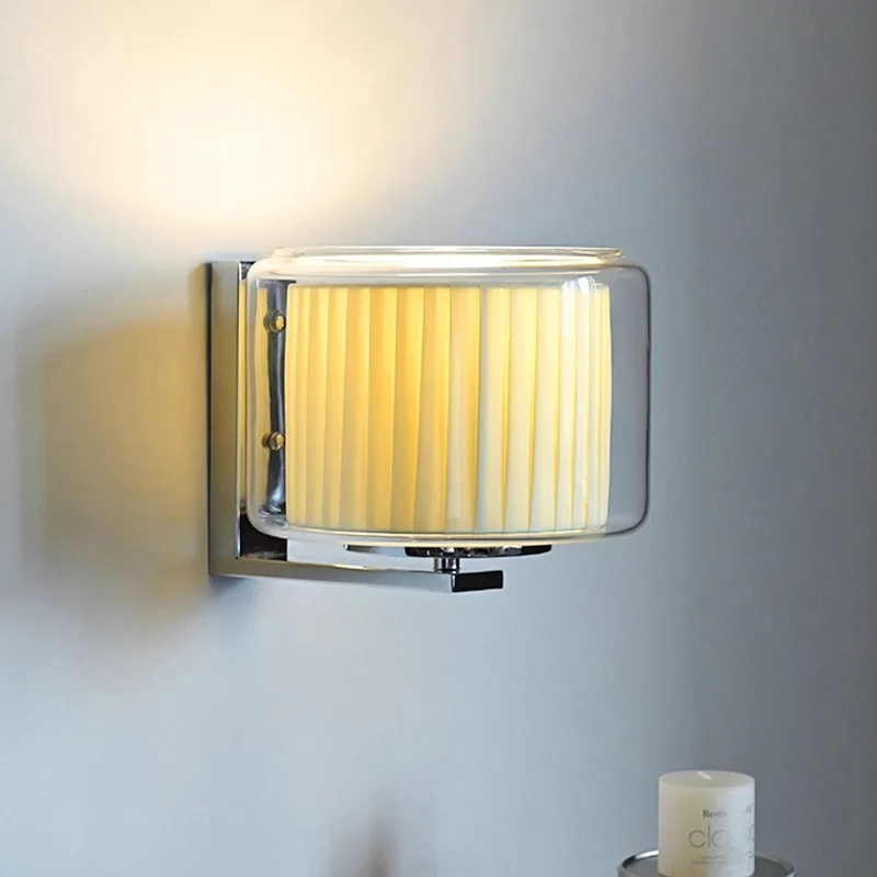 Carbon Steel Tricolor Wall Light Corridor Bedroom Bedside Wall Lamp Modern Minimalist Glass Mood