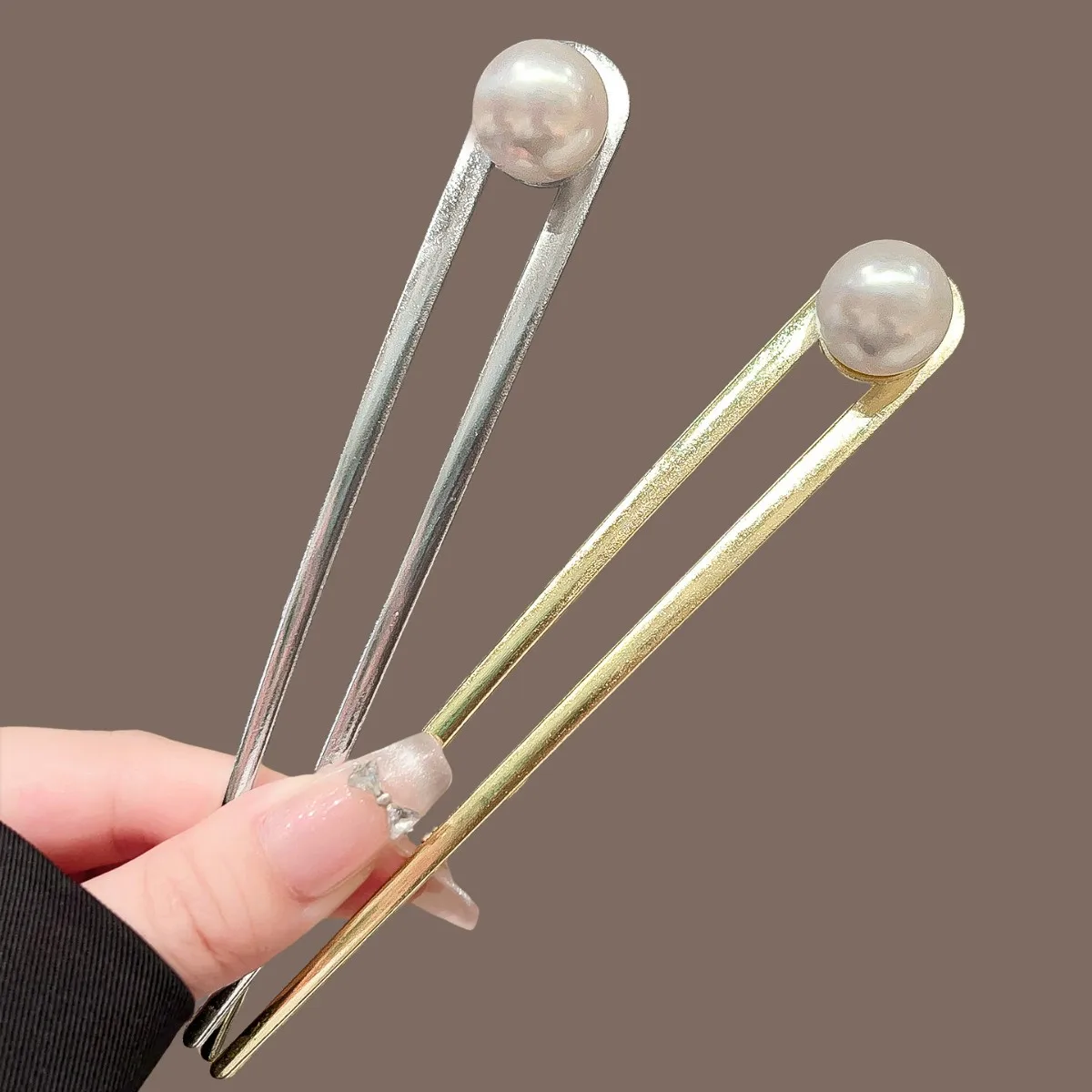 Imitation Pearl Hairpins Korean U-Shaped Metal Shell Hair Clip Pins Women Girls Hair Sticks Bun Maker Hair Styling Accessories