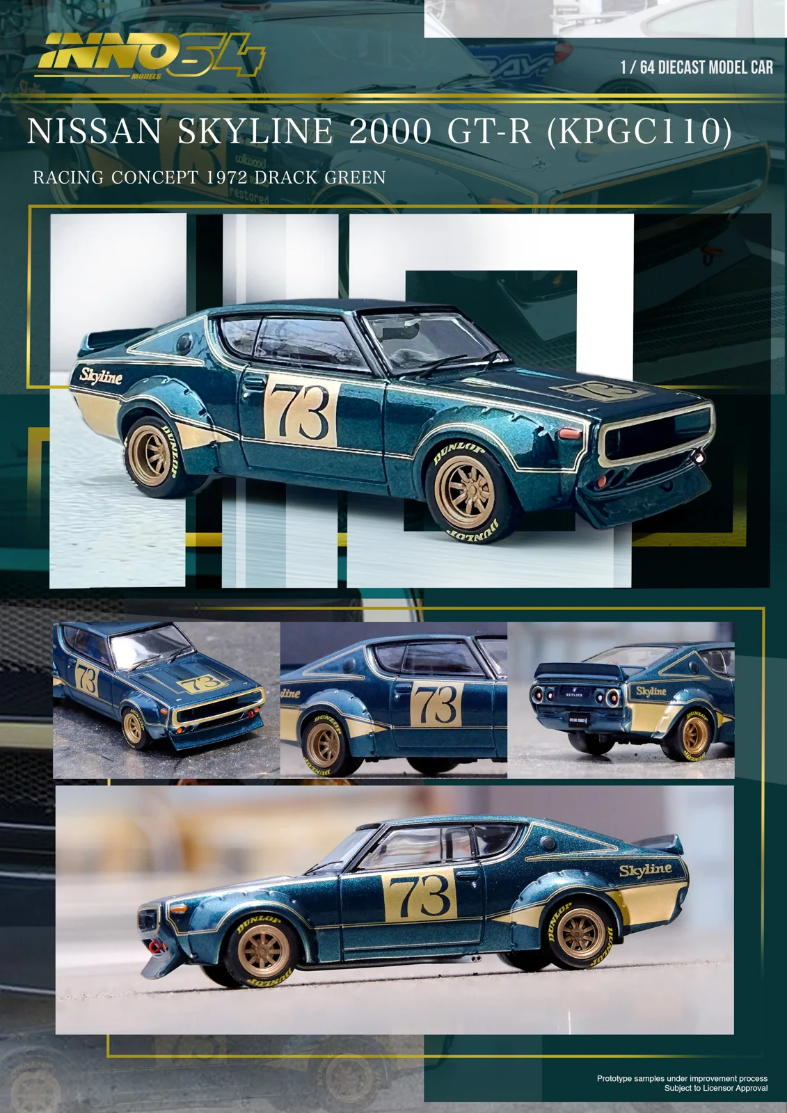 INNO 1:64 SKYLINE 2000 GTR Diecast Model Car