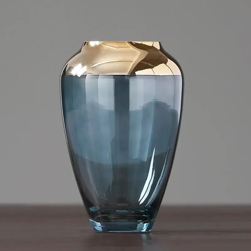 Glass vase decoration modern simple transparent creative flower arrangement living room home furnishings