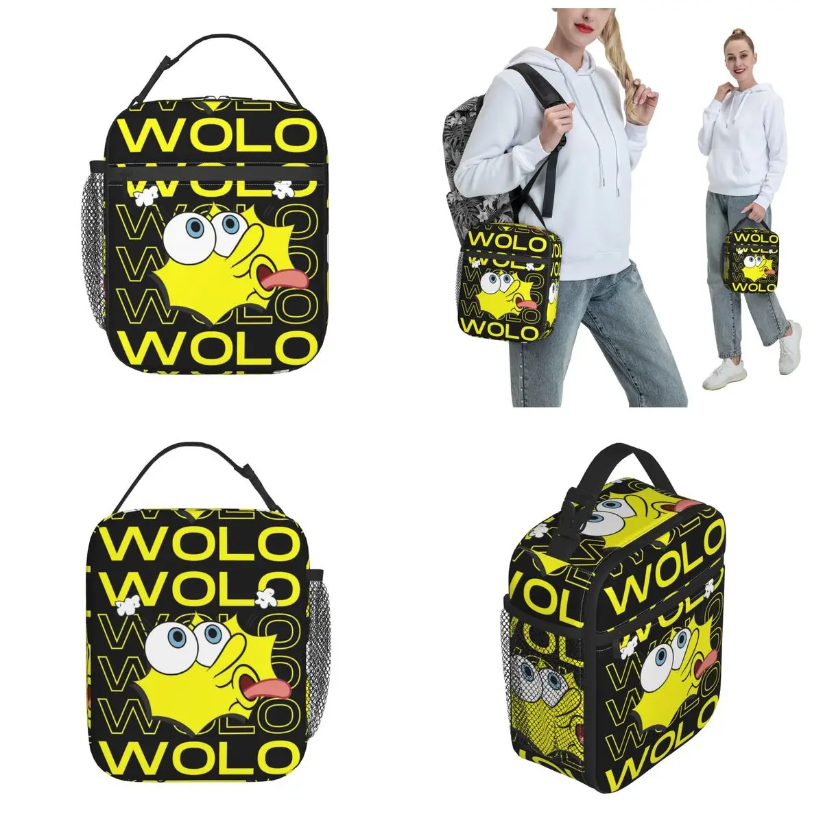 Spongebobed Tongue Wolowolo Isolado Lunch Bag, Saco térmico, Lunch Container, Leakproof Tote, Food Box, Viagem Universitária